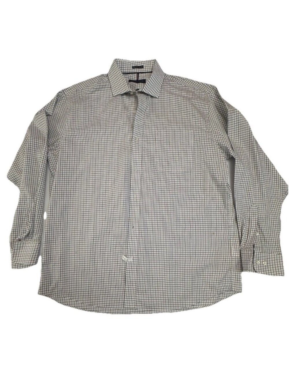 Tommy Hilfiger Dress Shirt Mens XL 17-17.5 White Check Non Iron Regular Fit